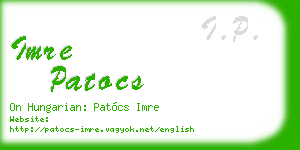 imre patocs business card
