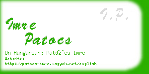 imre patocs business card